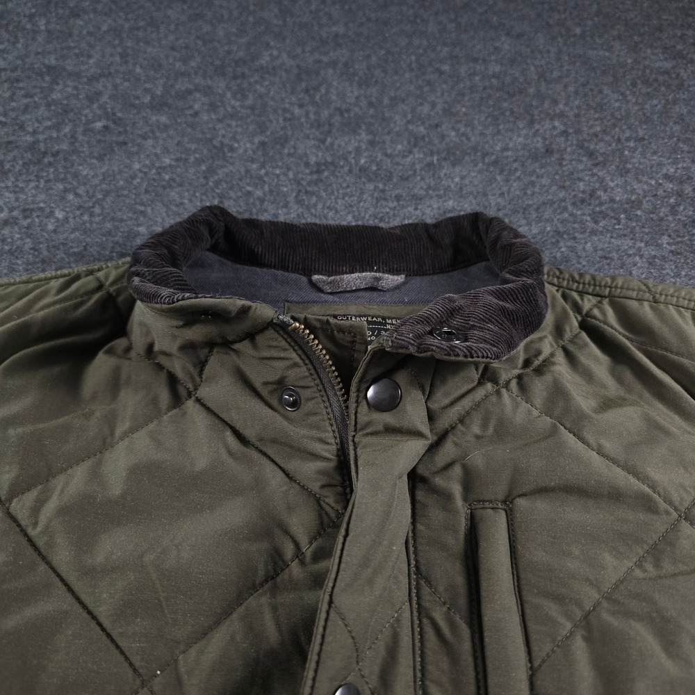 J Crew Sussex Jacket Green Quilted Puffer Military Surplus Coat Pockets Men's M - Picture 12 of 15